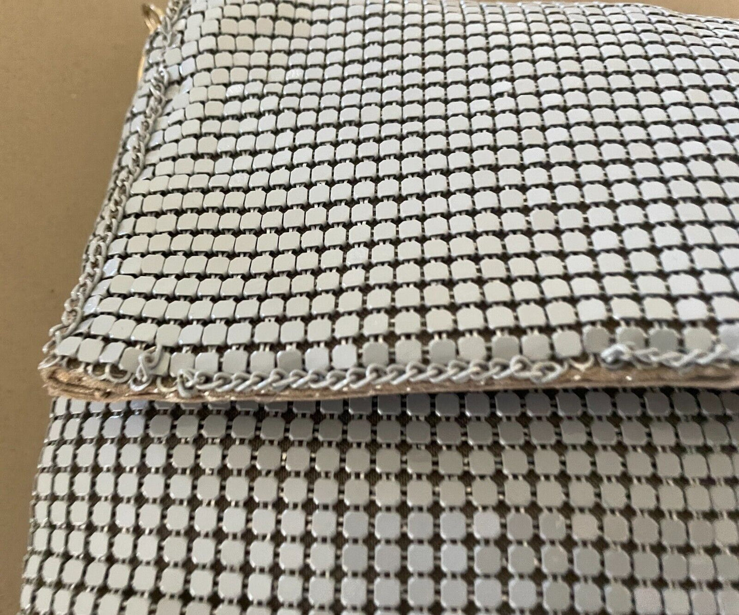 LIFINIA Grey Aluminium Mesh Shoulder Bag Clutch Handbag Vintage 1970's