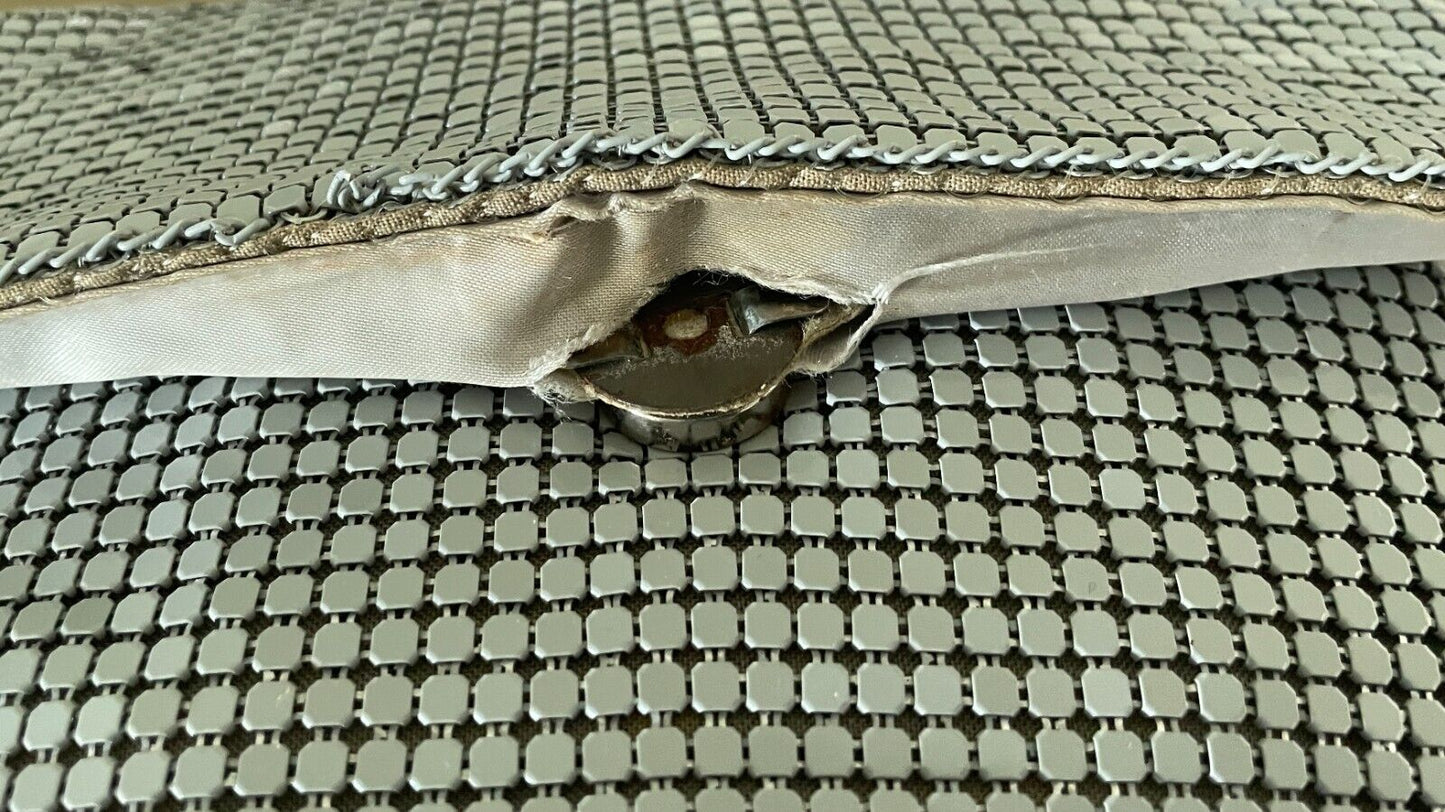 LIFINIA Grey Aluminium Mesh Shoulder Bag Clutch Handbag Vintage 1970's