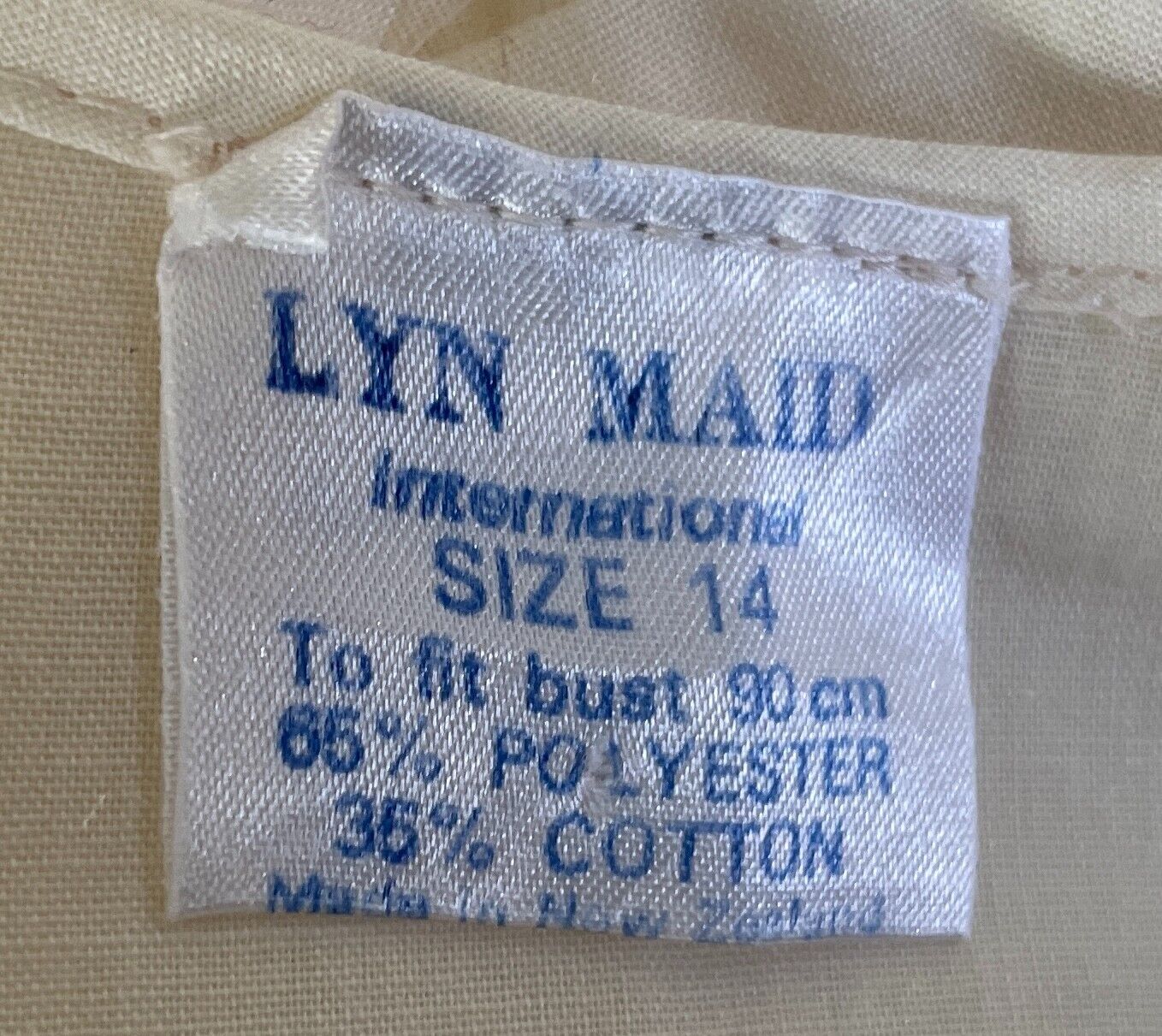 LYN MAID Midi Nightie Off White With Brown Green White Embroidered Trim Size 14