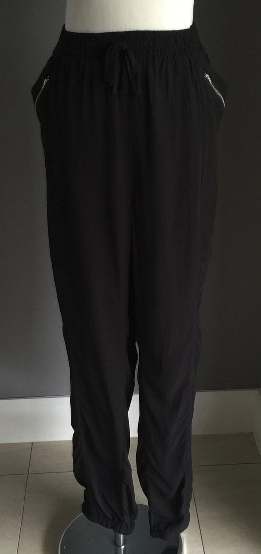 ED.IT.ED PLUS Pants Black Lounge Style Relaxed w Zip Detail Plus Size 18 NEW