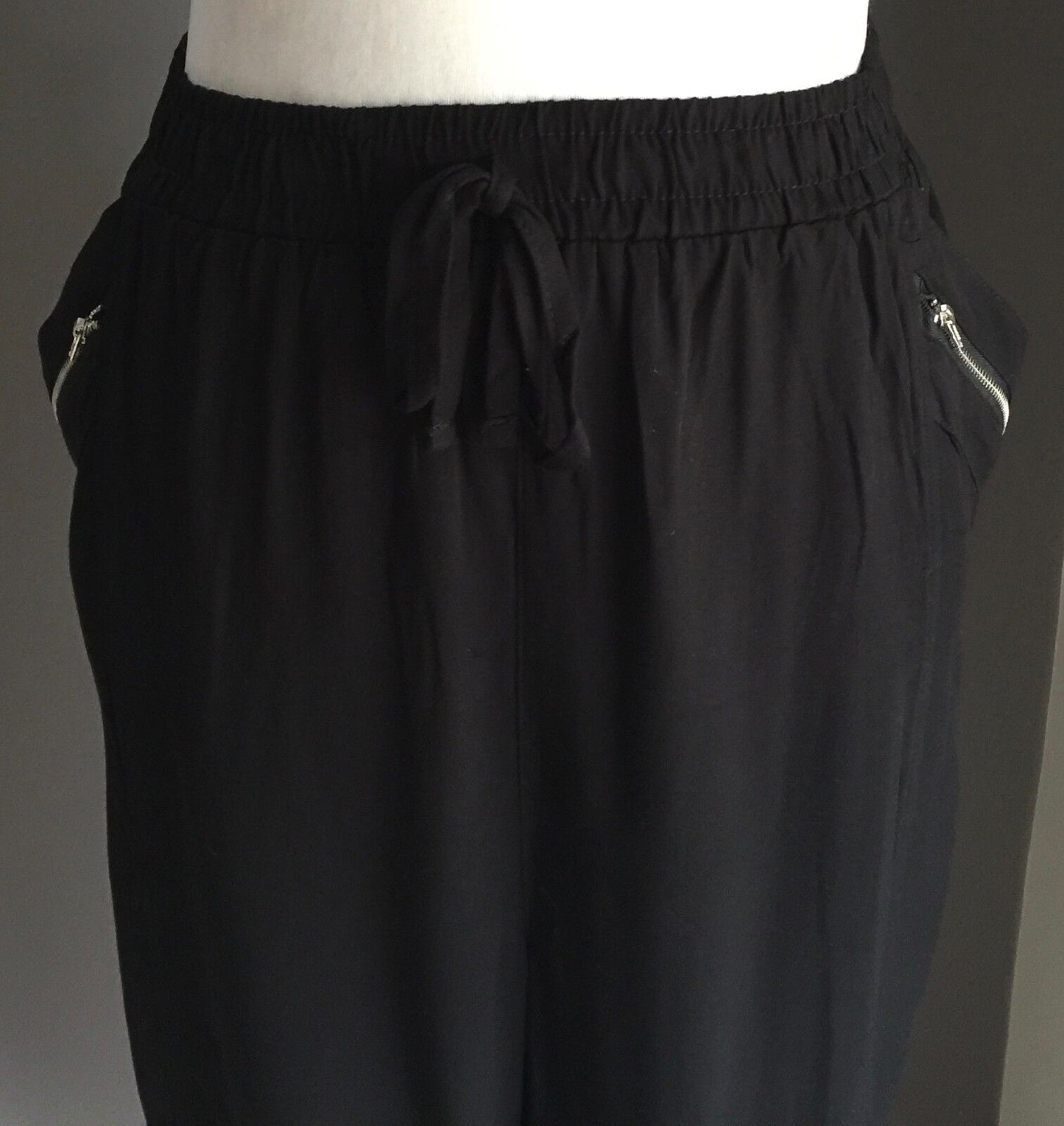 ED.IT.ED PLUS Pants Black Lounge Style Relaxed w Zip Detail Plus Size 18 NEW