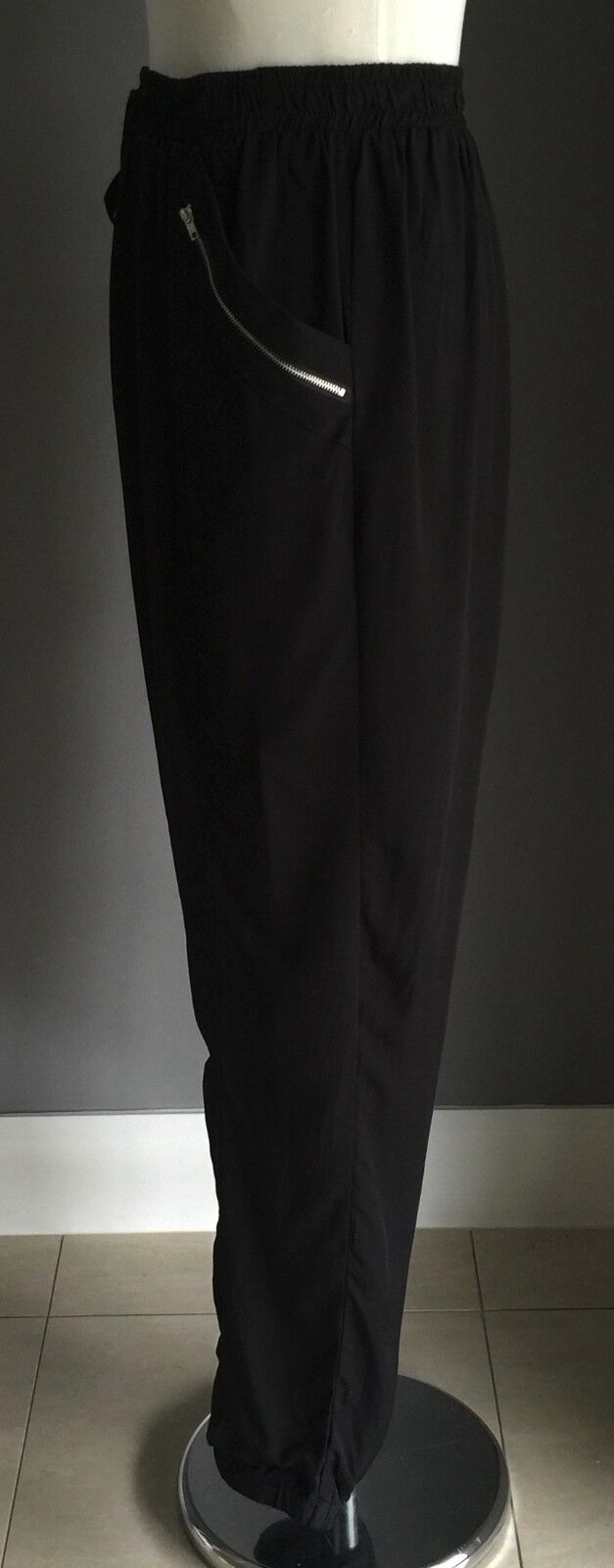 ED.IT.ED PLUS Pants Black Lounge Style Relaxed w Zip Detail Plus Size 18 NEW