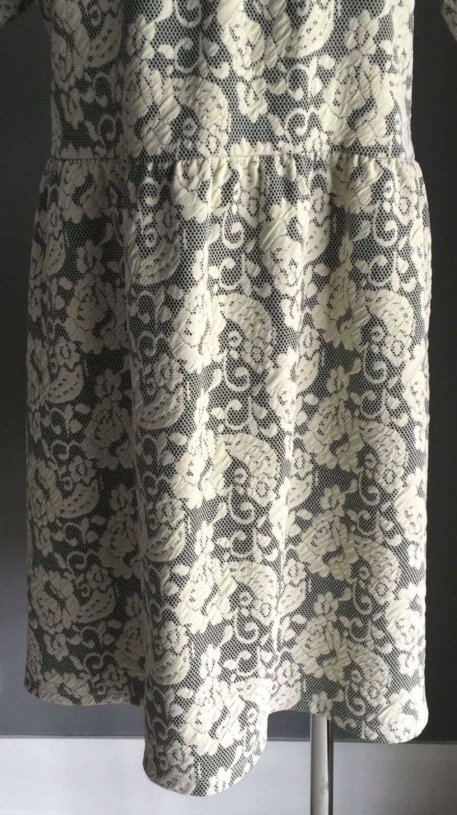 ED.IT.ED PLUS Stretch Skater Dress Plus Size 20 Ivory Floral Lace Print