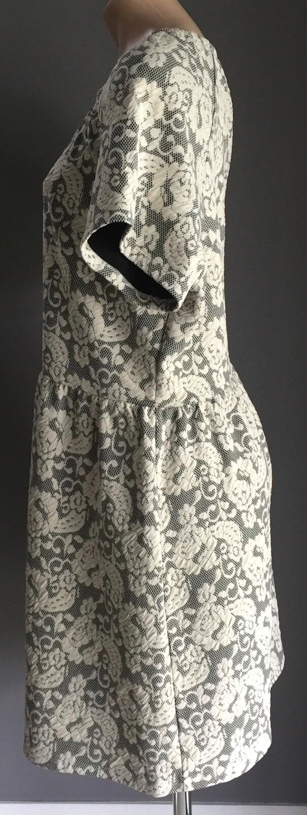 ED.IT.ED PLUS Stretch Skater Dress Plus Size 20 Ivory Floral Lace Print