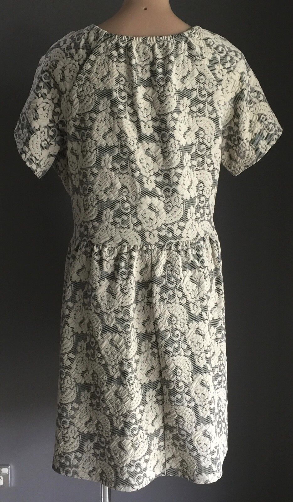 ED.IT.ED PLUS Stretch Skater Dress Plus Size 20 Ivory Floral Lace Print