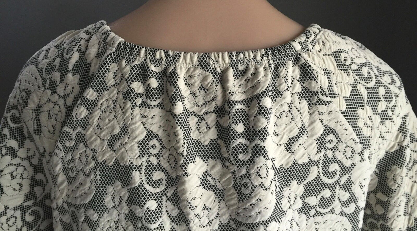 ED.IT.ED PLUS Stretch Skater Dress Plus Size 20 Ivory Floral Lace Print