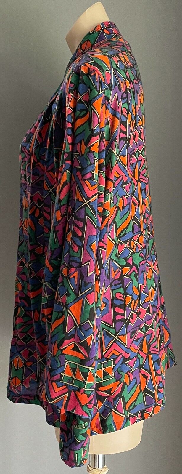 DOLINA PLUS Top Bold Colour Print 3/4 Sleeve Blouse Shirt Size 24 Vintage
