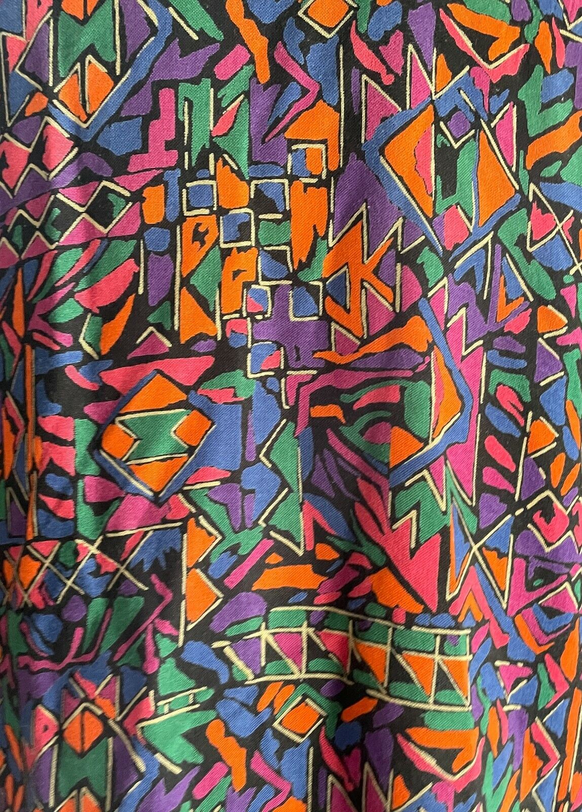 DOLINA PLUS Top Bold Colour Print 3/4 Sleeve Blouse Shirt Size 24 Vintage