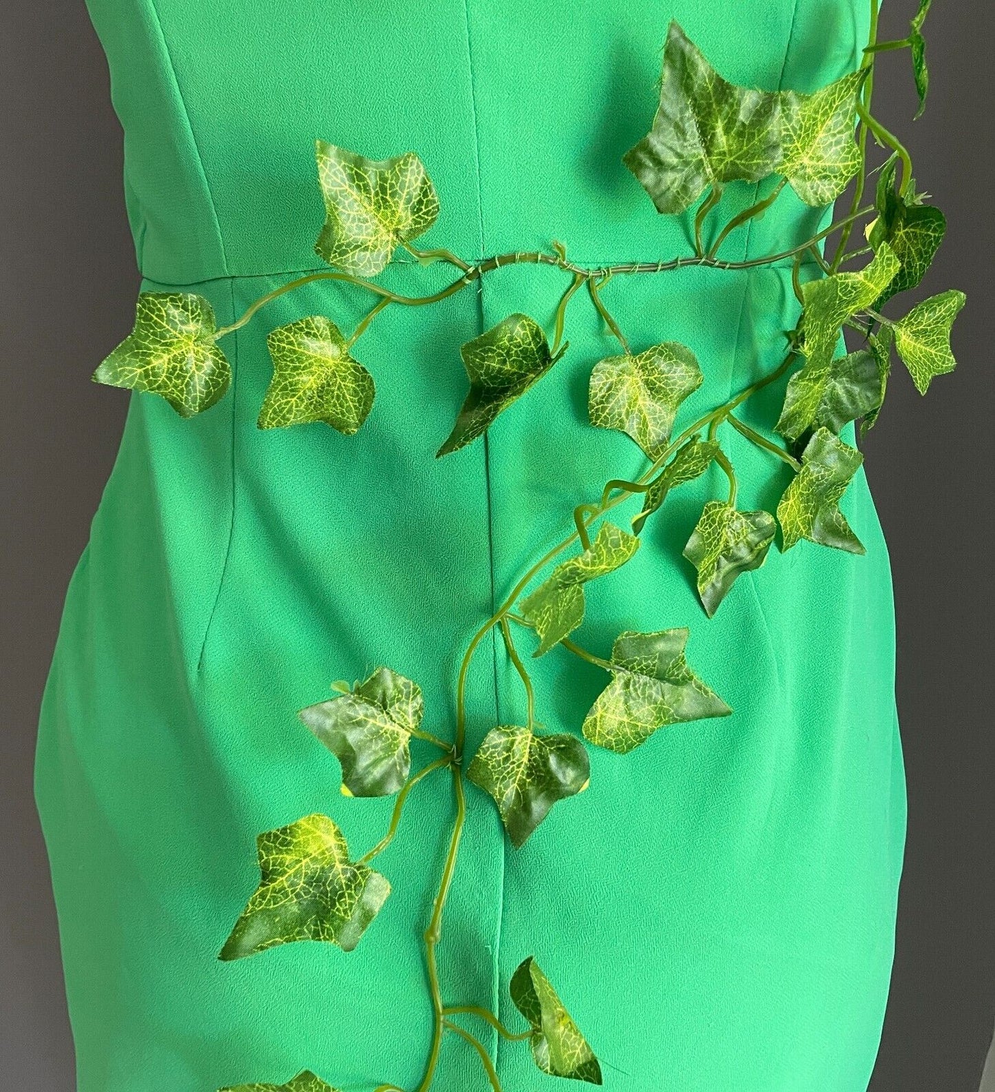 DOTTI Dress Poison Ivy Green Toga Faux Ivy Plant & Halo BATMAN CosPLAY  Size 10