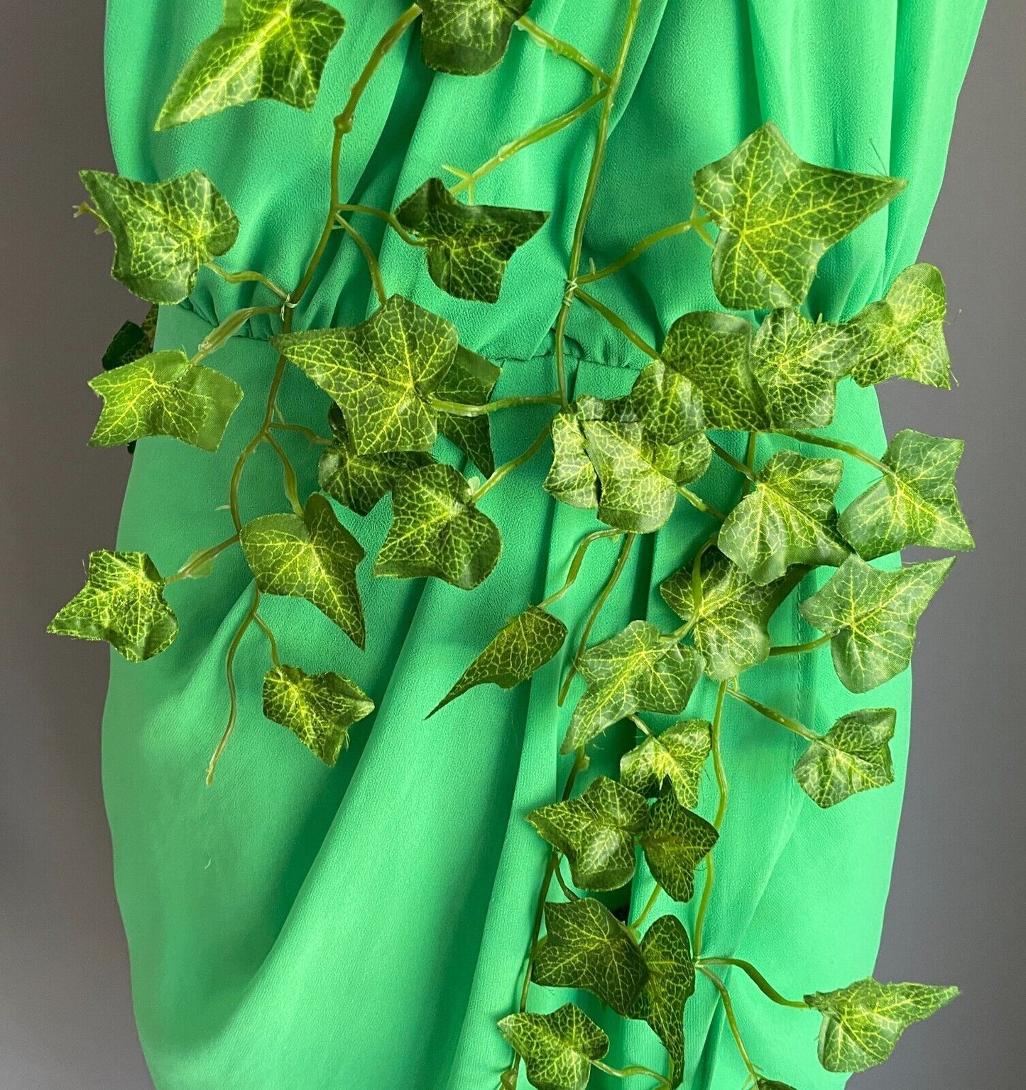 DOTTI Dress Poison Ivy Green Toga Faux Ivy Plant & Halo BATMAN CosPLAY  Size 10