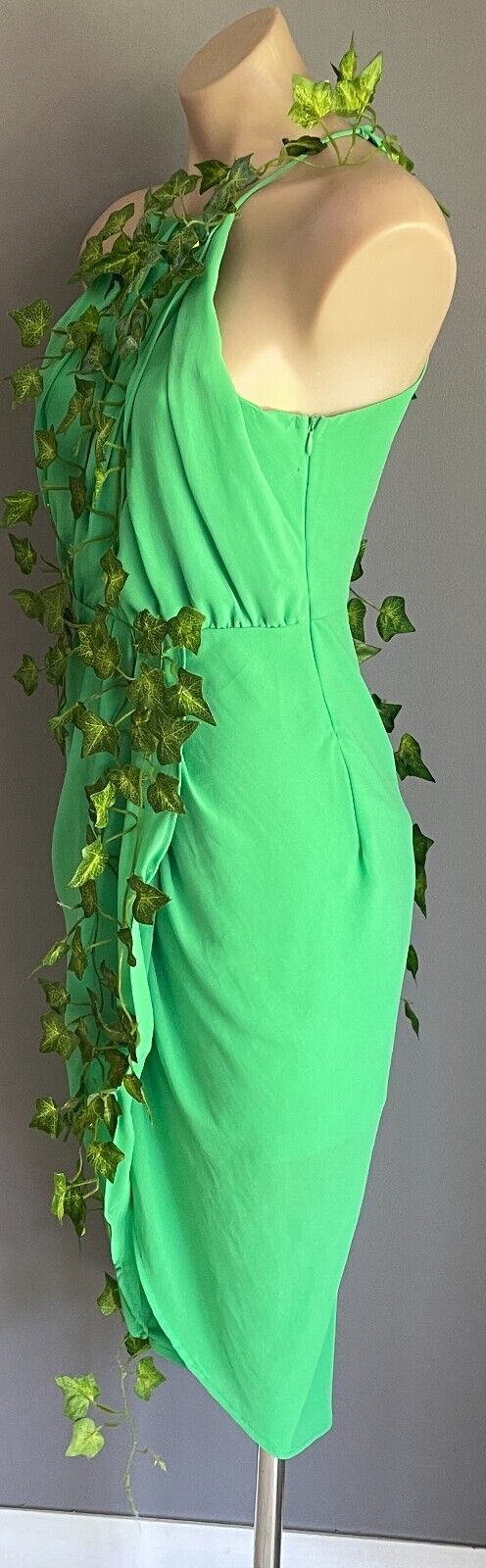 DOTTI Dress Poison Ivy Green Toga Faux Ivy Plant & Halo BATMAN CosPLAY  Size 10