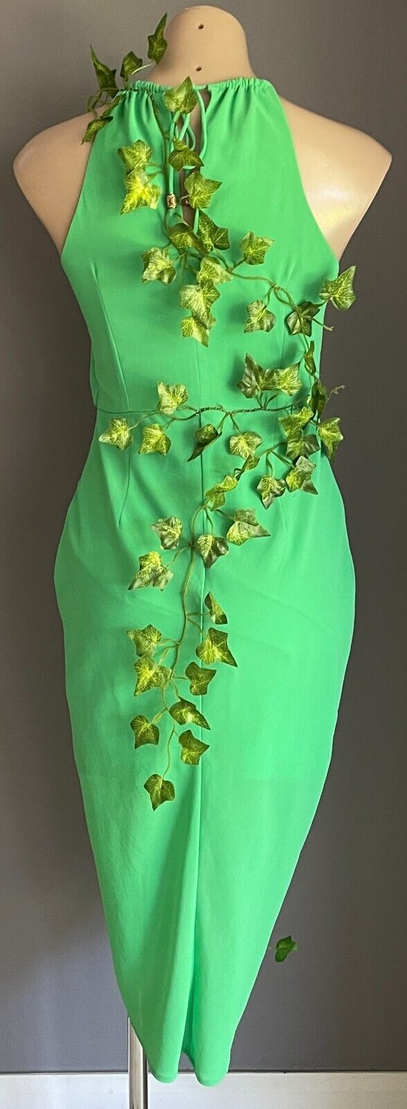DOTTI Dress Poison Ivy Green Toga Faux Ivy Plant & Halo BATMAN CosPLAY  Size 10