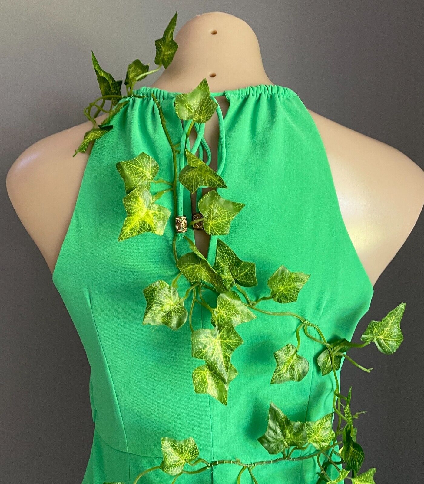 DOTTI Dress Poison Ivy Green Toga Faux Ivy Plant & Halo BATMAN CosPLAY  Size 10