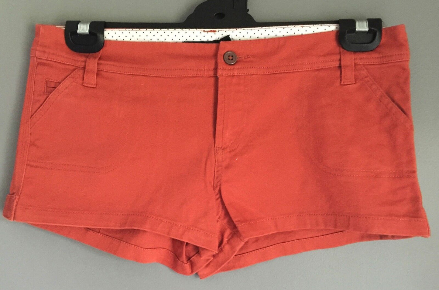 DOTTI Shorts Rust Orange Short Shorty Size 10 Cheeky Bum Denim Jeans Beach NEW