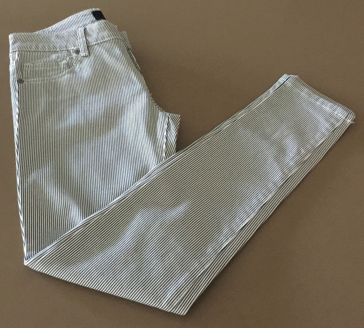 DOTTI DENIM Jeans Black & White Stripe Skinny Leg Jeans  Ladies Size 9 Gorgeous