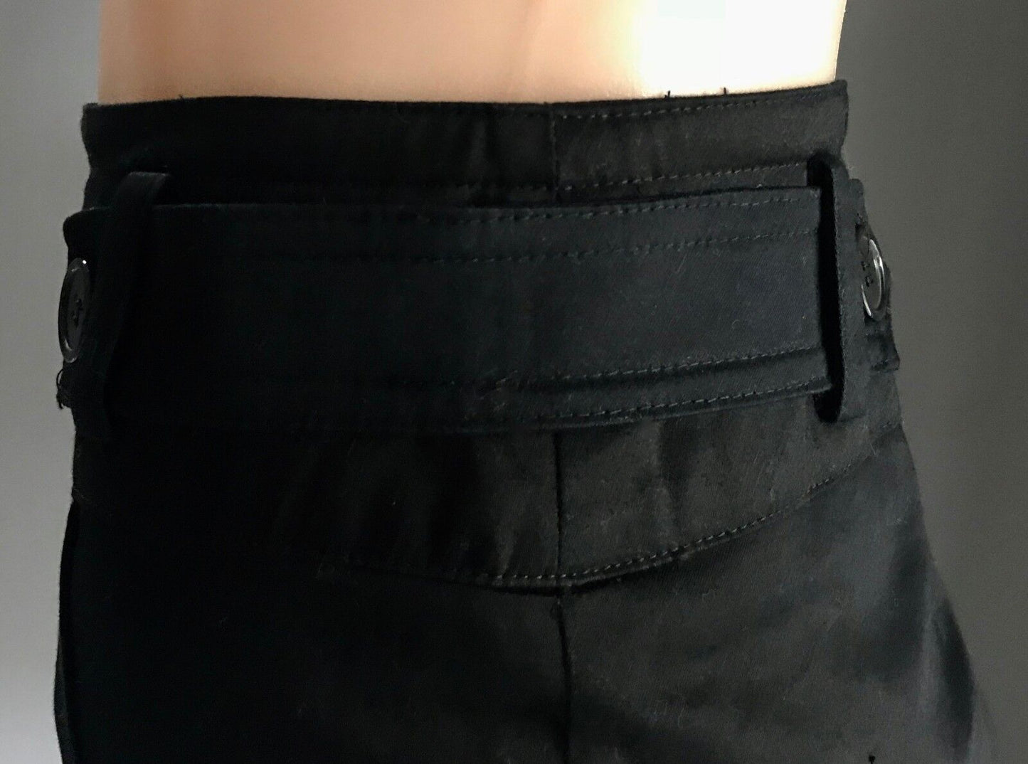 DOTTI Skirt Straight Stretch w Button Trim at Waist Black Size 12