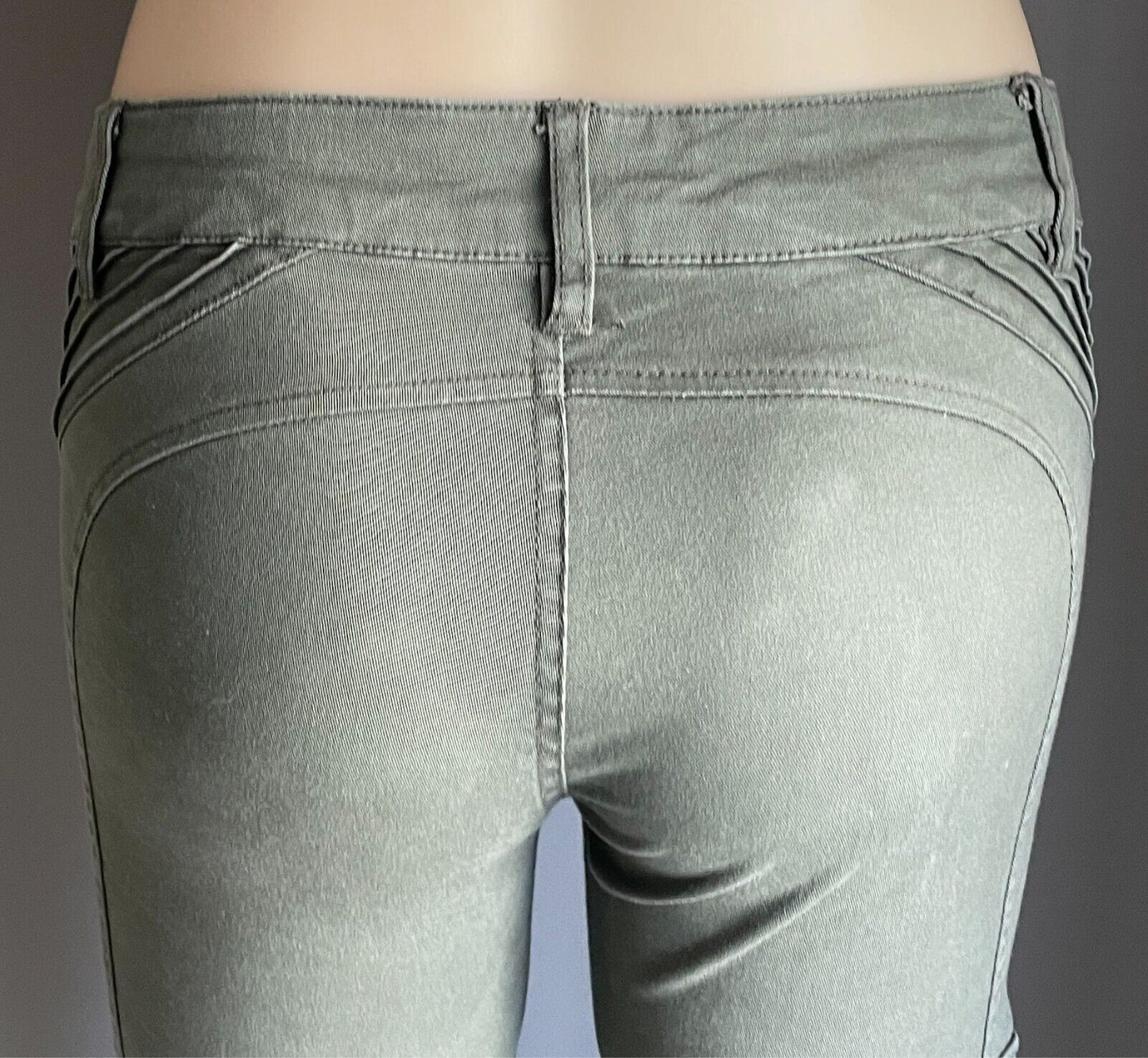 DOTTI Cargo Pants Khaki Skinny Leg Utility Size 10 Full Length Stretch Pockets