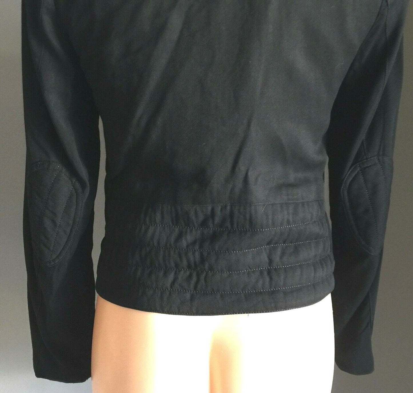 DOTTI Denim Jeans Jacket Black Biker Style Soft Size 6 8 Classic Zip Front Moto
