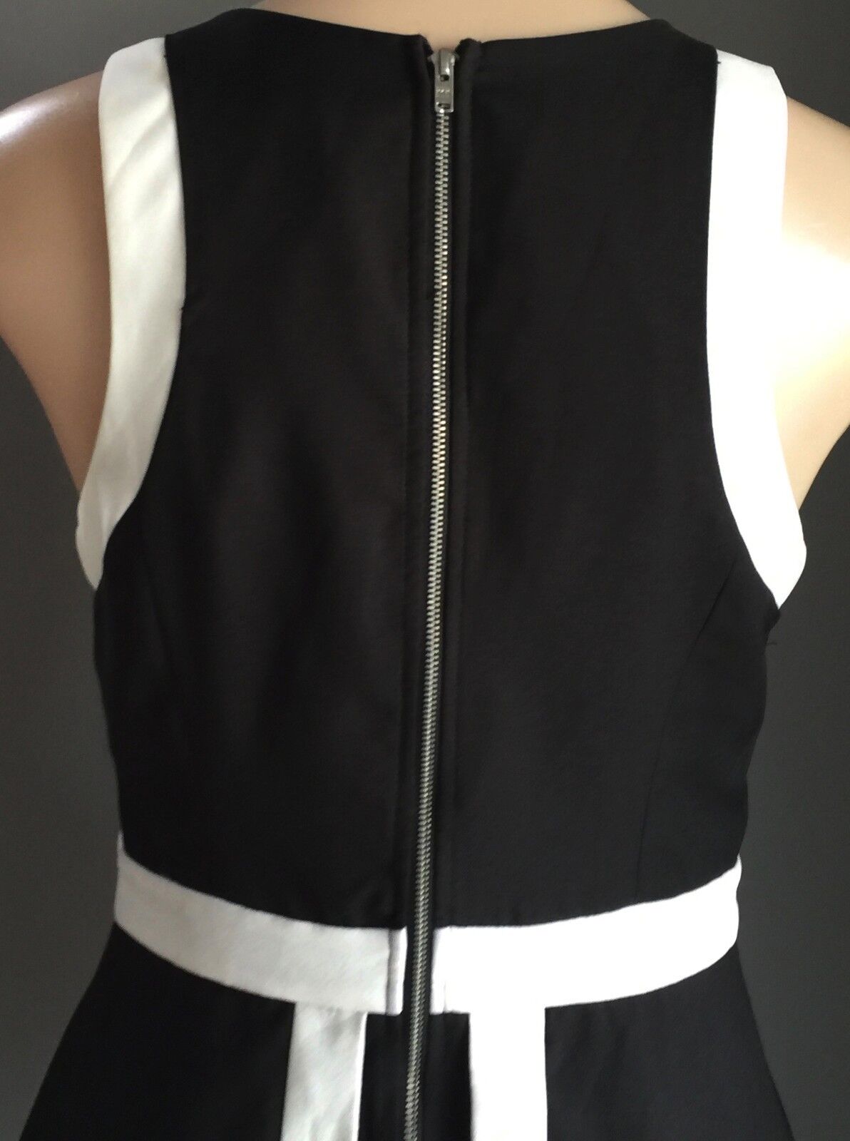 DOTTI Dress Black & White Peplum Waist Frock Ladies Size 10 Gorgeous New