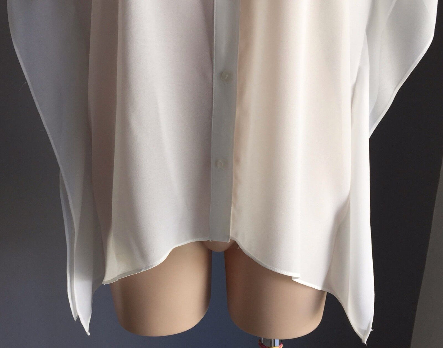 DOTTI Top Sheer Kimono Sleeve Shirt Blouse Ivory Off White Size 8 10