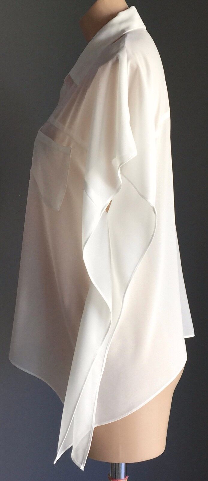 DOTTI Top Sheer Kimono Sleeve Shirt Blouse Ivory Off White Size 8 10
