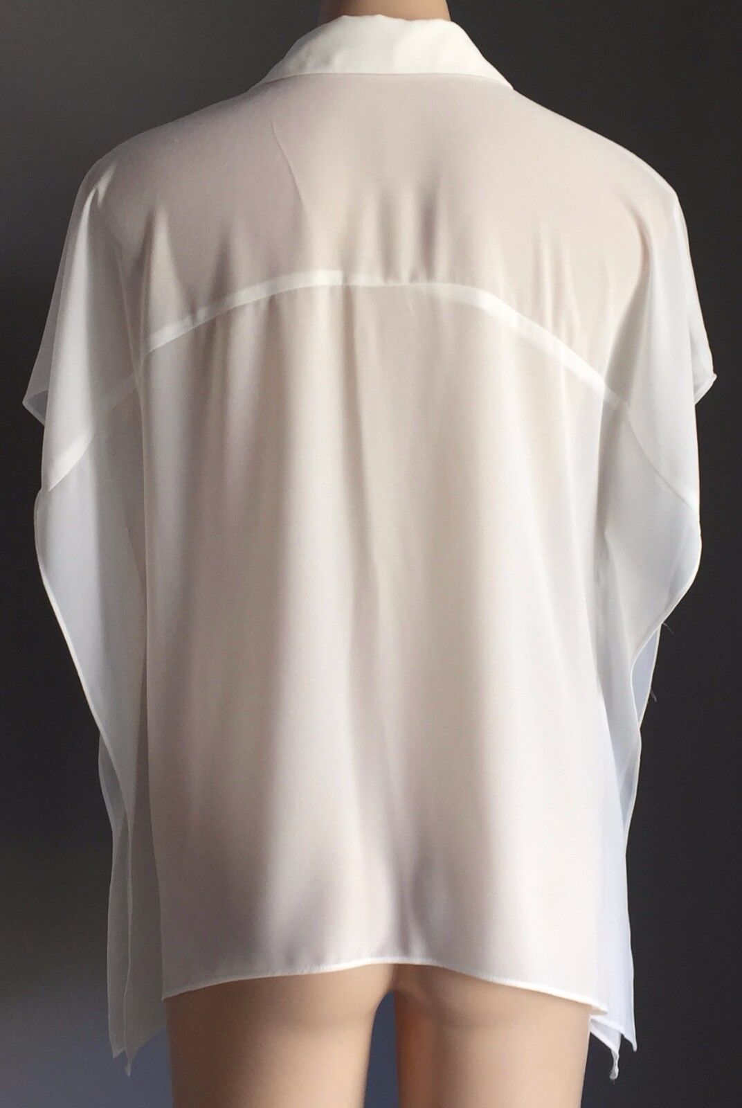 DOTTI Top Sheer Kimono Sleeve Shirt Blouse Ivory Off White Size 8 10
