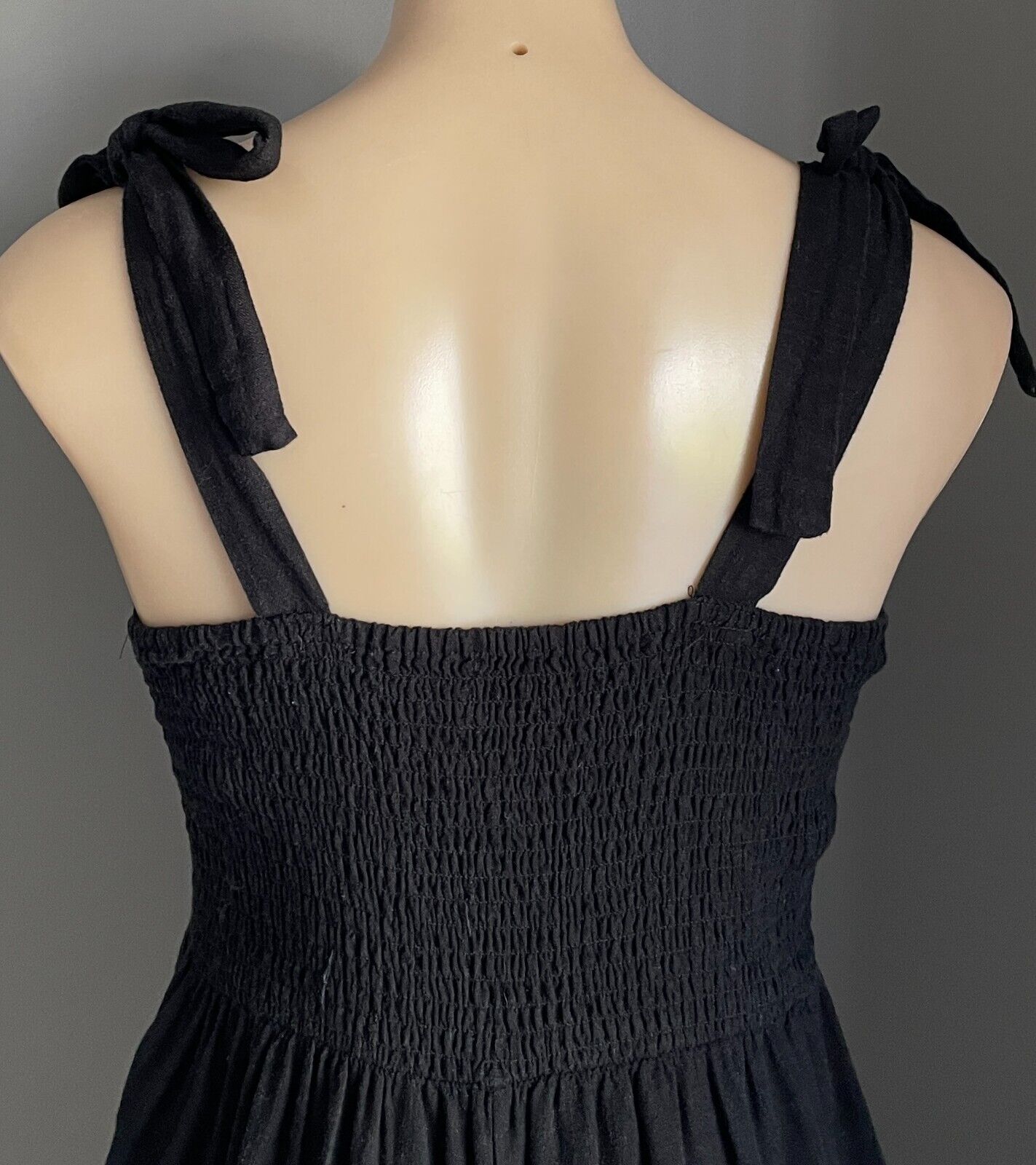 DOTTI Jumpsuit Black Sleeveless Shoulder Tie Wide Leg Cropped Length Size 10