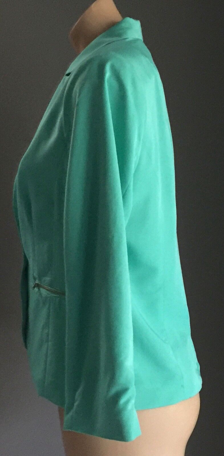 DOTTI Jacket Mint Blazer Mint Colour w 2 ZiP Pockets Cropped Ladies Size 14 NEW