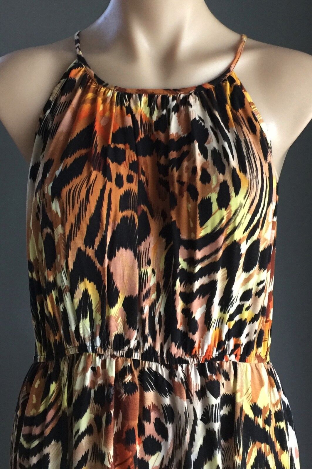 DOTTI Maxi Dress Animal Print Elastic Waist Sleeveless Size 12 Gorgeous