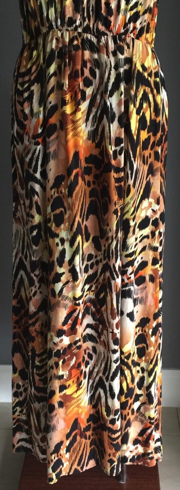 DOTTI Maxi Dress Animal Print Elastic Waist Sleeveless Size 12 Gorgeous