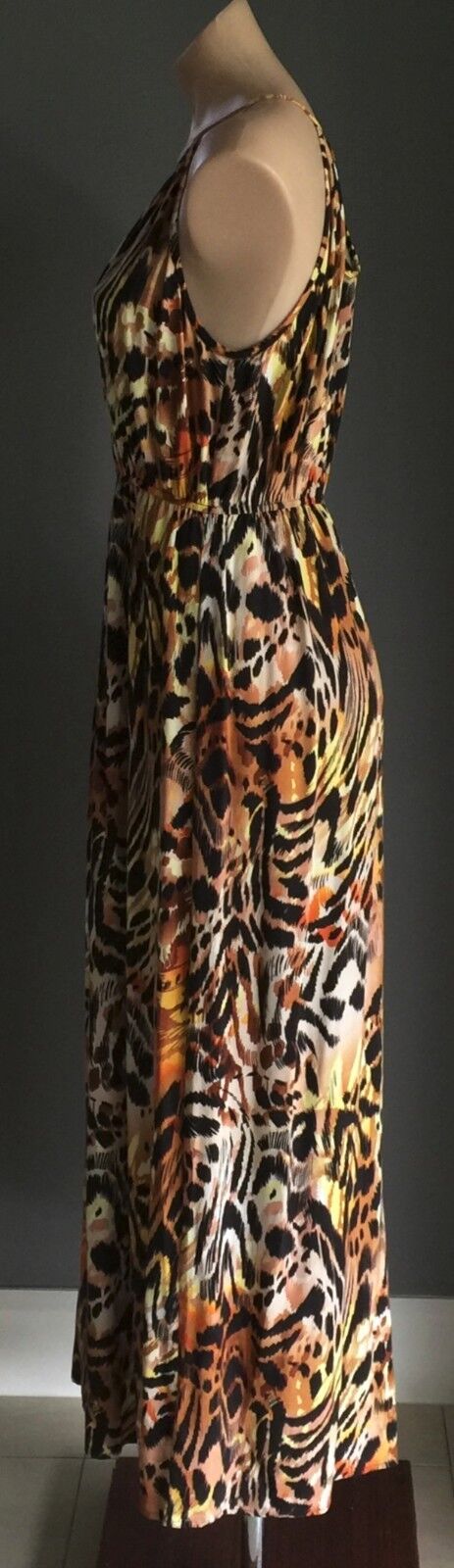 DOTTI Maxi Dress Animal Print Elastic Waist Sleeveless Size 12 Gorgeous