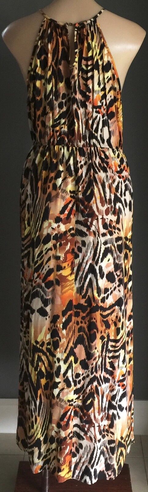 DOTTI Maxi Dress Animal Print Elastic Waist Sleeveless Size 12 Gorgeous