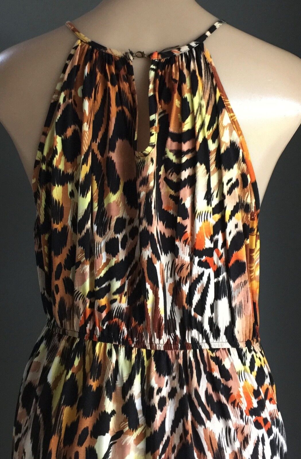 DOTTI Maxi Dress Animal Print Elastic Waist Sleeveless Size 12 Gorgeous