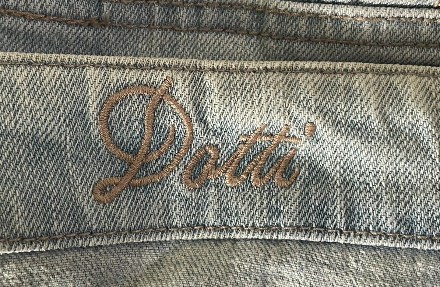 DOTTI Shorts High Waist Faded Blue Denim Size 14 Bombshell Retro 3 Button Zip