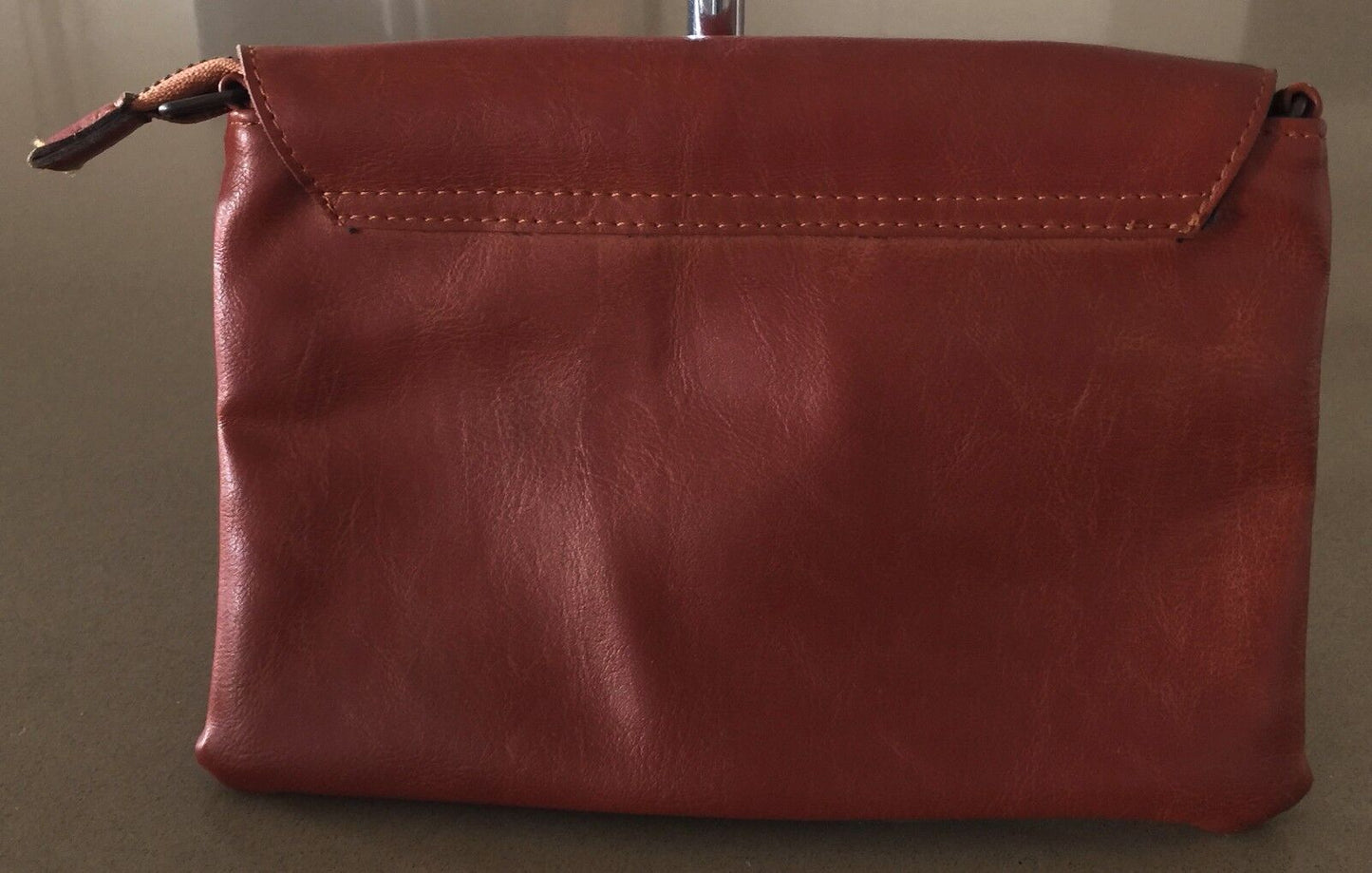 DOTTI Bag Rich Tan Unique Pleather Embossed Envelope Clutch Vintage
