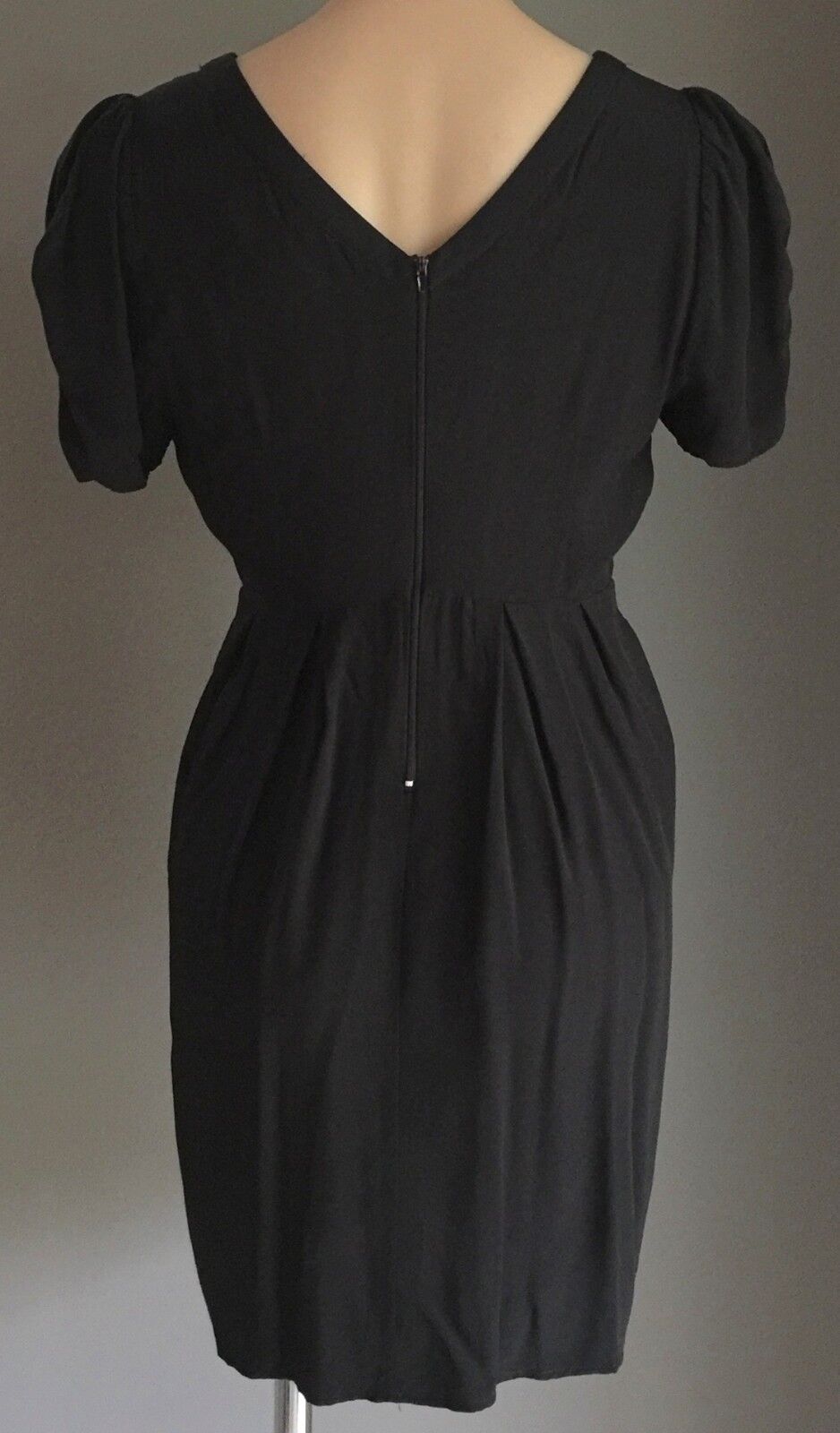 DOTTI Dress Black Short Sleeve Empire Waist Ladies Size 12 Flattering