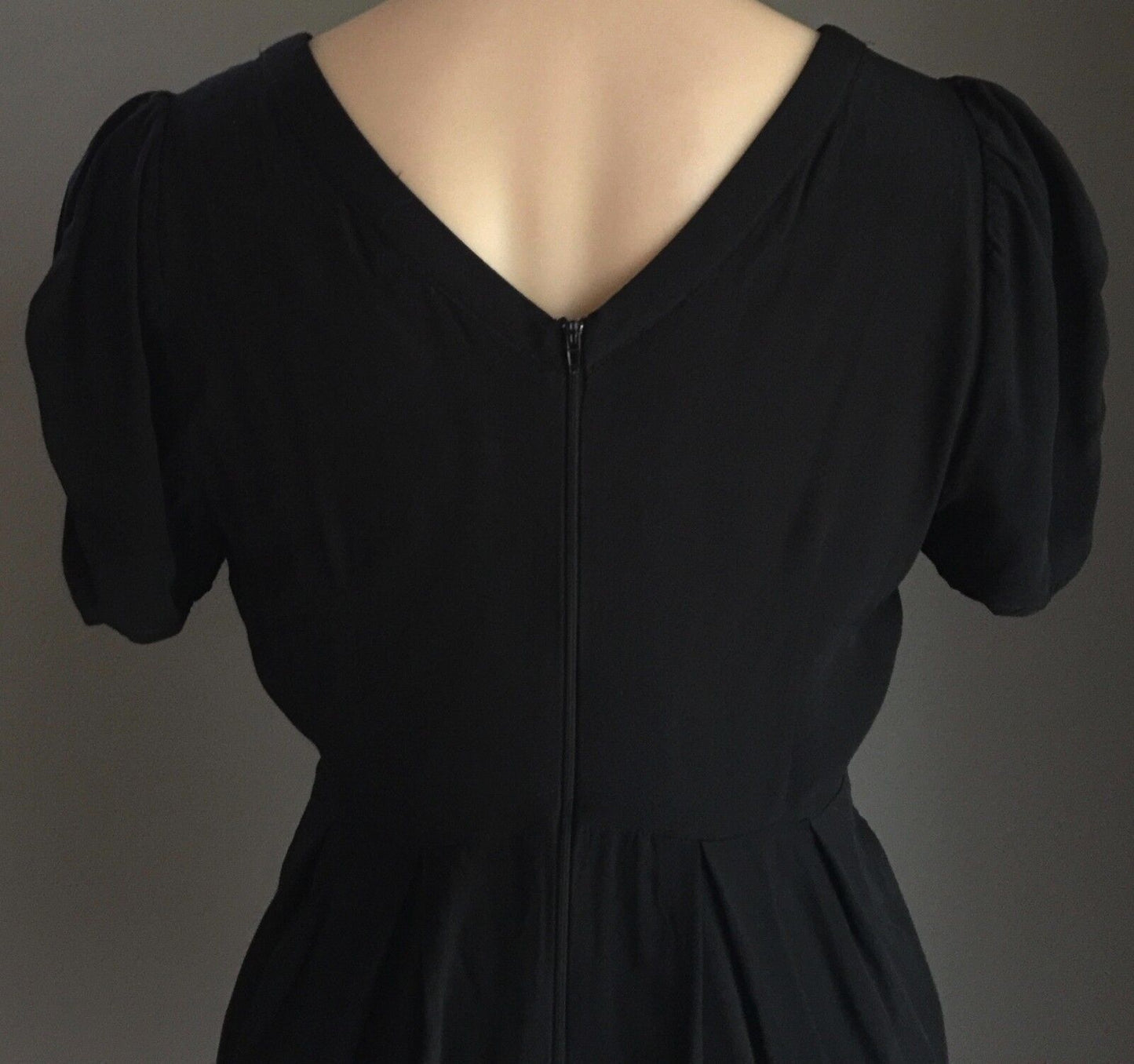 DOTTI Dress Black Short Sleeve Empire Waist Ladies Size 12 Flattering