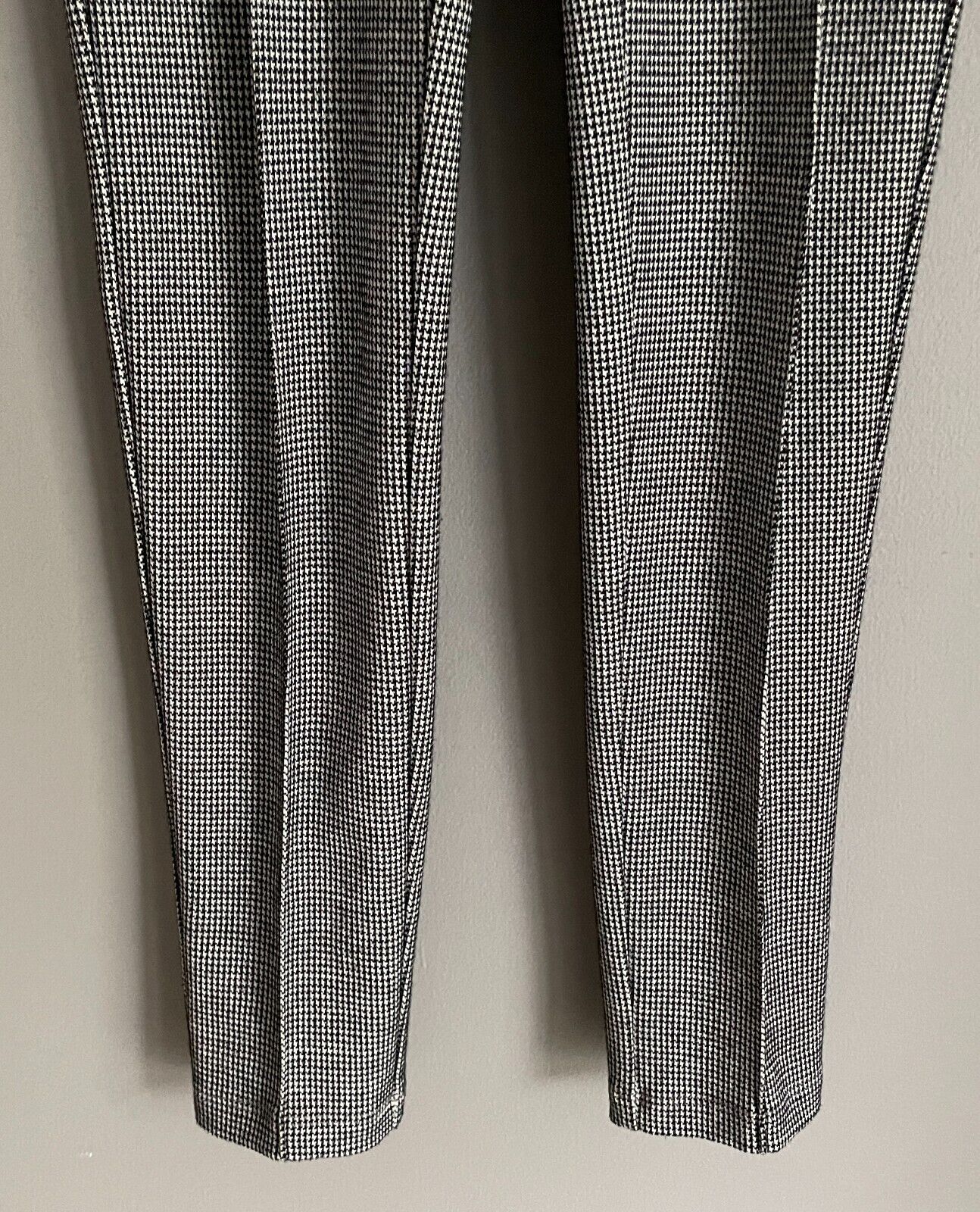 DOTTI Pants Black White Houndstooth Skinny Leg  Sz 6 Full Length Pull On Stretch