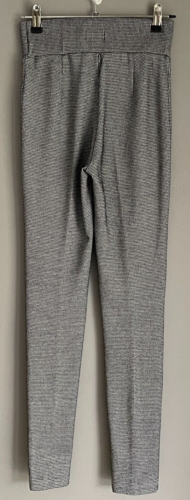 DOTTI Pants Black White Houndstooth Skinny Leg  Sz 6 Full Length Pull On Stretch