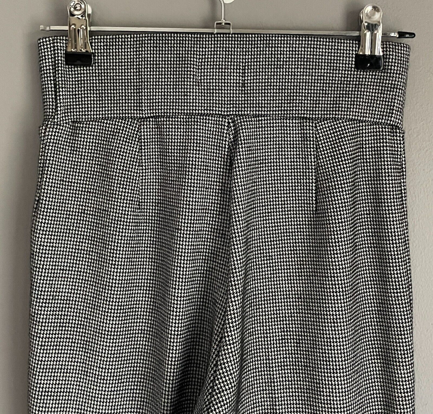 DOTTI Pants Black White Houndstooth Skinny Leg  Sz 6 Full Length Pull On Stretch