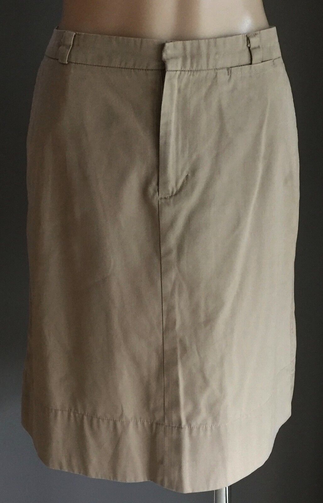 TIGHTROPE Cotton Twill Jeans Skirt Beige Knee Length 4 Pockets Size 12 NEW