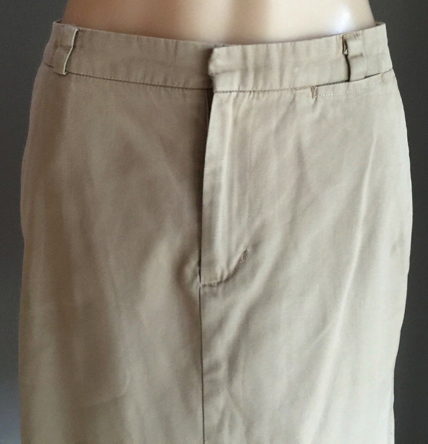 TIGHTROPE Cotton Twill Jeans Skirt Beige Knee Length 4 Pockets Size 12 NEW
