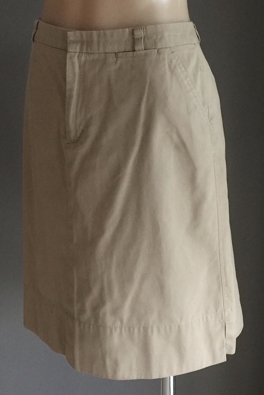 TIGHTROPE Cotton Twill Jeans Skirt Beige Knee Length 4 Pockets Size 12 NEW