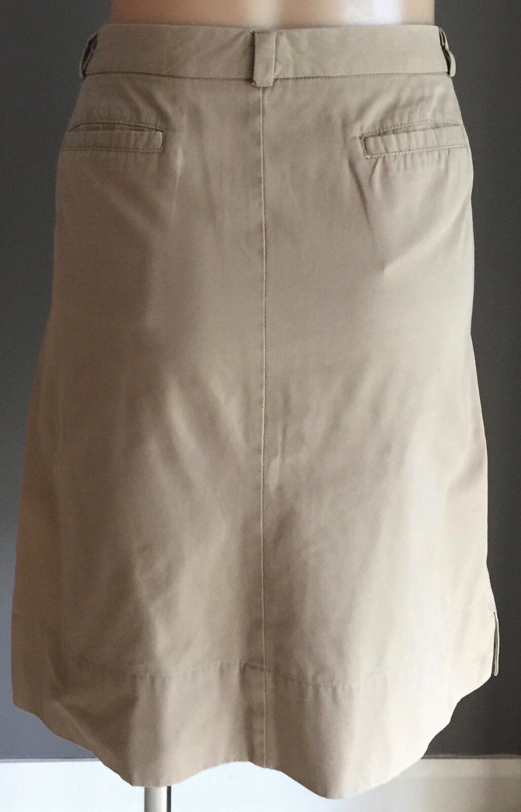 TIGHTROPE Cotton Twill Jeans Skirt Beige Knee Length 4 Pockets Size 12 NEW