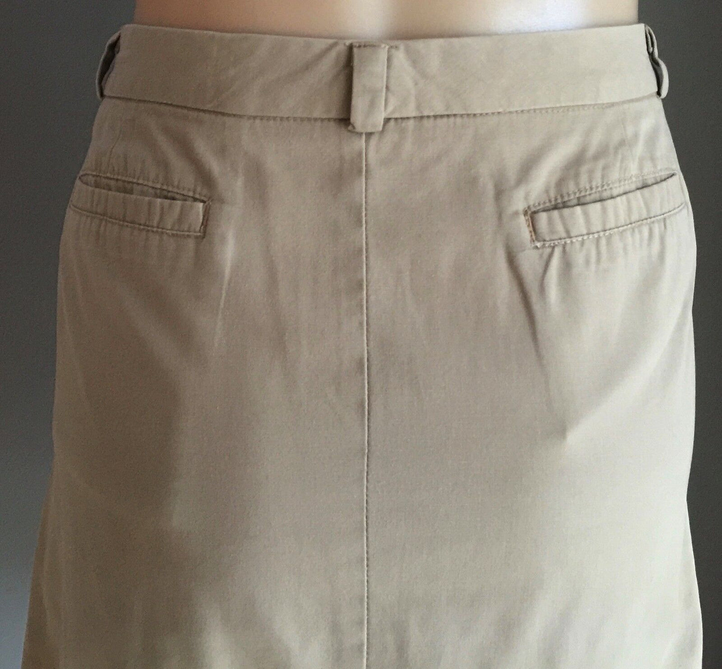 TIGHTROPE Cotton Twill Jeans Skirt Beige Knee Length 4 Pockets Size 12 NEW
