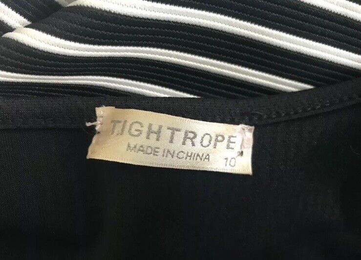 TIGHTROPE Jacket Black White Stripe Ribbed Long Sleeve Blazer Cotton Size 10 NEW