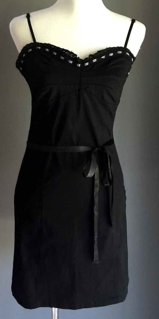 TIGHTROPE Dress Black Spaghetti Straps Casual Frock Ladies Size 10 NEW