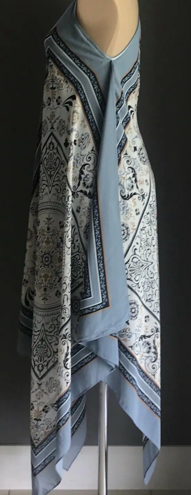 TARGET Limited Edition Strappy Midi Dress Blue Mandala Print Scarf Hanky Hem 10