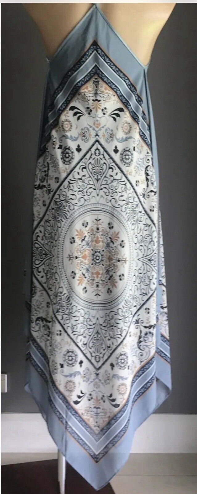 TARGET Limited Edition Strappy Midi Dress Blue Mandala Print Scarf Hanky Hem 10