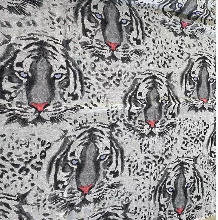 TARGET Sarong Tiger Face Black Grey White & Print Semi Sheer Skirt Wrap Stunning